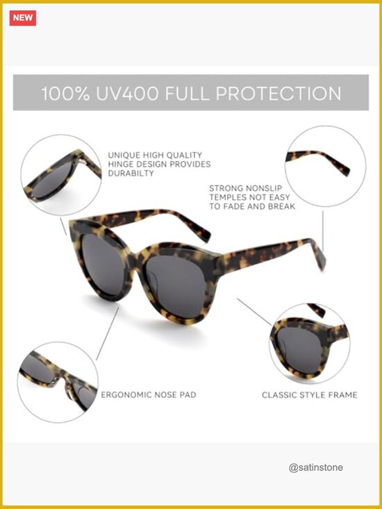 Retro Cateye Polarized Sunglasses with UV400 Protection for Women